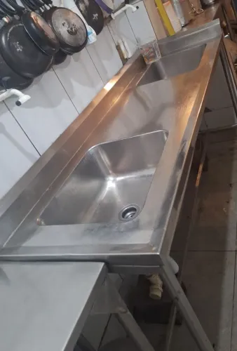 Balcão pia cuba dupla inox reforçado