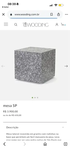 MESA CUBO DE MÁRMORE WOODING