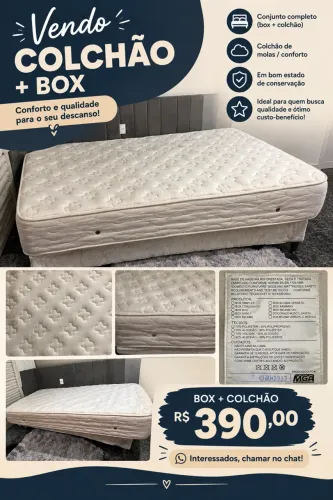 Cama de solteiro king com box + colchao