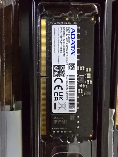 8GB Memória RAM ADATA DDR5 5600MHz SO-DIMM para Notebook