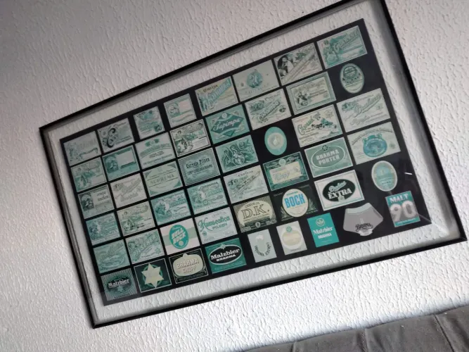 Quadro vintage Brahma rótulos históricos