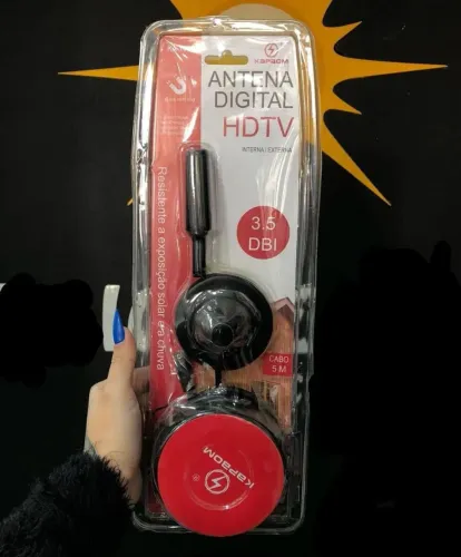 Antena Digital Interna/Externa HDTV 5 Metros KAPBOM KA-1098