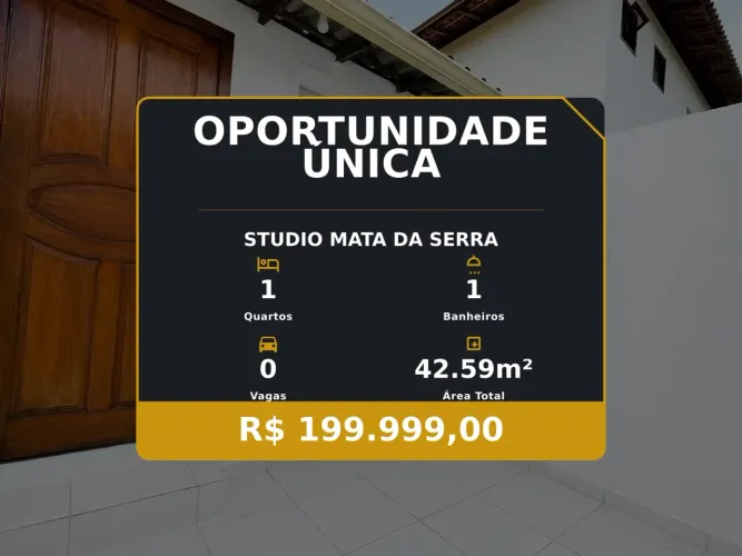 Mata da Serra: Studio de 1 Quarto Perfeito para Investir!