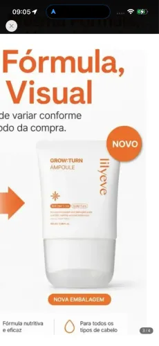 Sérum capilar Lilyeve Growturn com escova 100ml pra crescer