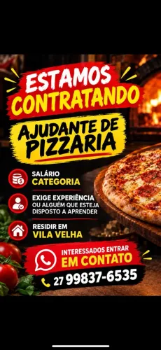 Vaga ajudante pizzaria 