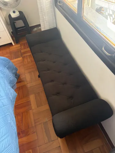 Recamier puff baú casal preto