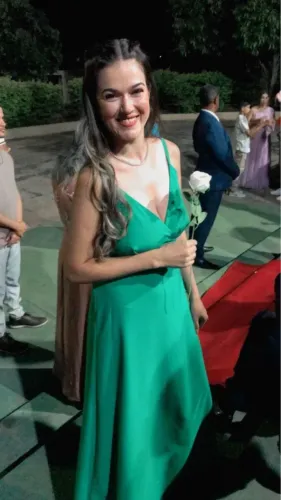 Vestido festa cor verde feminino