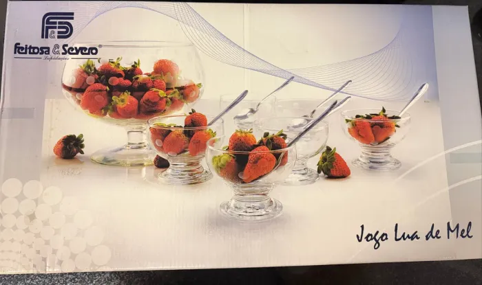 Jogo de sobremesas Vidro Lapidado