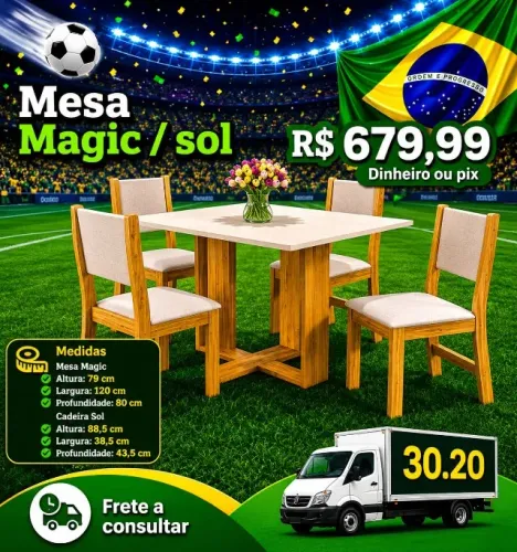 Mesa c/4 cadeiras (Pague na entrega)