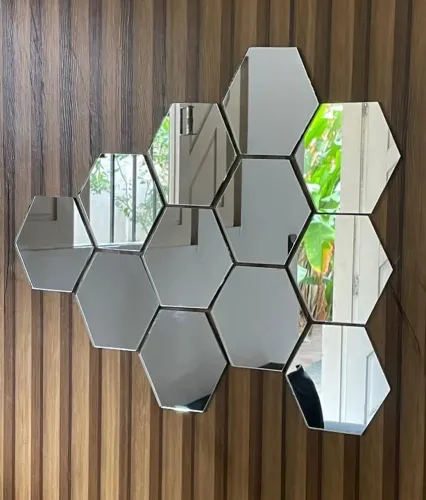Espelhos Decorativos Hexagonais 