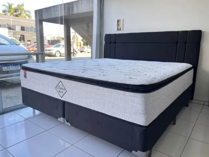 Cama Box King Size Nova Marca Hellen Molas Ensacadas Pillow Top 12x sem Juros!