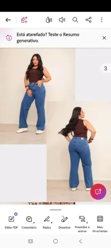 Calça wide leg jeans