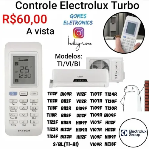 Controle Ar Condicionado Compatível Electrolux Turbo (Loja Fisica)