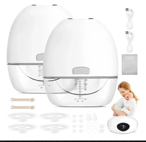 Bomba Tira Leite Elétrica Dupla Forestory para Mãos Livres com 9 Níveis e 2 Flanges de 240