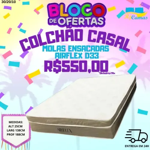 Colchão casal molas ensacadas (Pague na entrega)