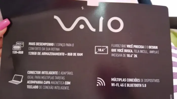 Tablet VAIO TL10 8GB 128GB Octa-Core, Tela 10.4? 2K, 4G WiFi, Câmera 8MP + Selfie 5MP, 700