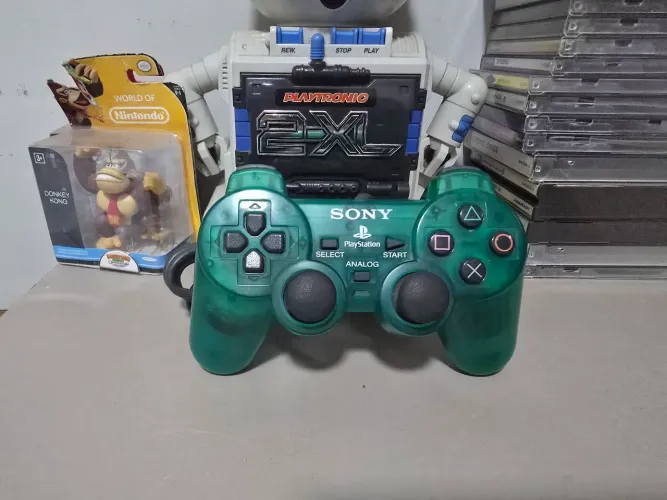 Controle original ps1 - verde translucido especial edition