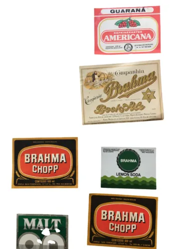 Coleção de Rótulos de Bebidas Antigas Raridade