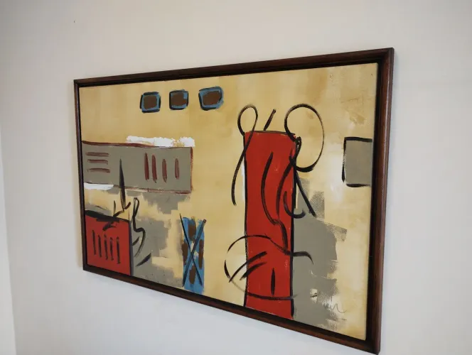 QUADRO DECORATIVO PINTURA ABSTRATA - PINTURA EM MADEIRA