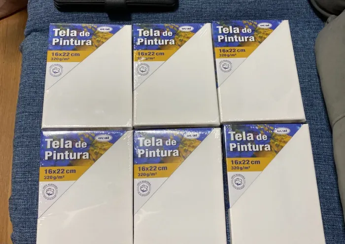Kit com 6 Telas para Pintura 16x22 cm - Novas e Lacradas