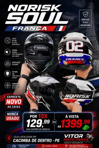 Capacete Norisk Soul França ? T: 58 Novo na Caixa!
