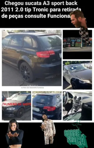 Sucata Audi A3 Sport Black 2012 para retirada de peças
