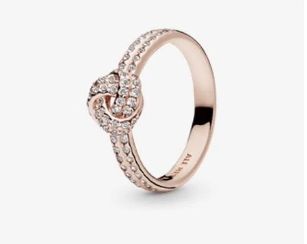 Anel pandora nó cor rose