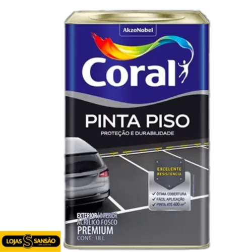Tinta Coral Acrílica Lavável Fosca Piso Coral 18 LT Várias Cores
