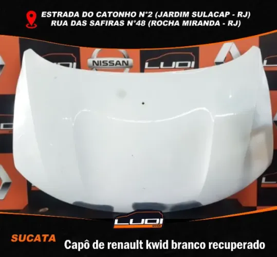 Capô de Renault Kwid branco recuperado