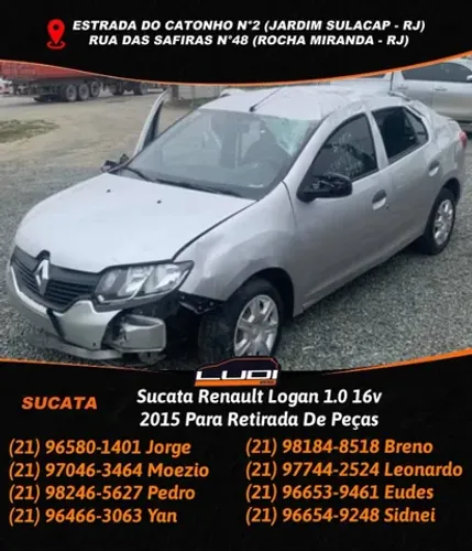 Sucata Renault Logan 1.0 16v 2015 Para Retirada De Peças