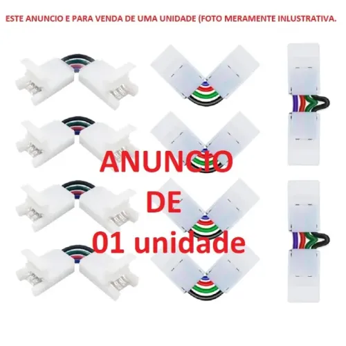 Emenda fita de led 5050 4 pinos ângulo ajustável (90-180 graus) para 10mm - COD 1129