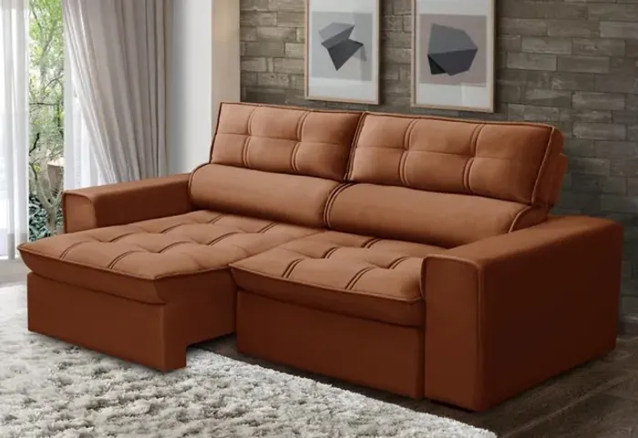 Sofá Retrátil e Reclinável 3 LUGARES 220 cm Nantes - Promoção 
