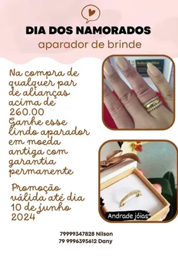 Promoção alianças dia dos namorados