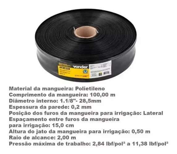 Mangueira Para Irrigação (nova) Rolo Com 100 Metros vonder