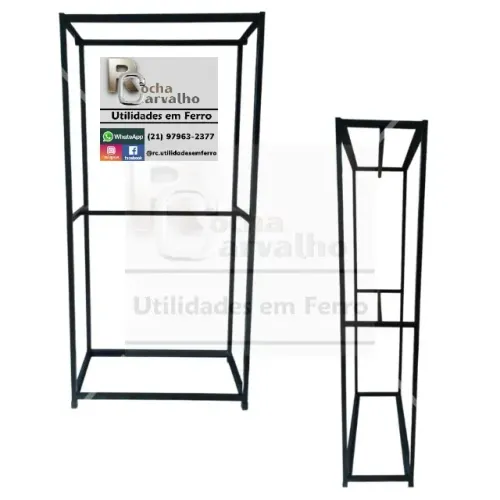 Arara Cubo Dupla 1,90x1,00x0,40 - Estilo Industrial |  Feitos à Medida | Encomenda