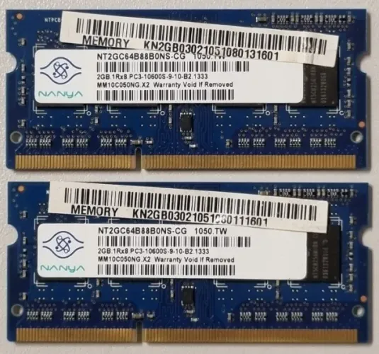 Memória RAM Sodimm Notebook DDR3 4gb ( 2 x 2Gb )