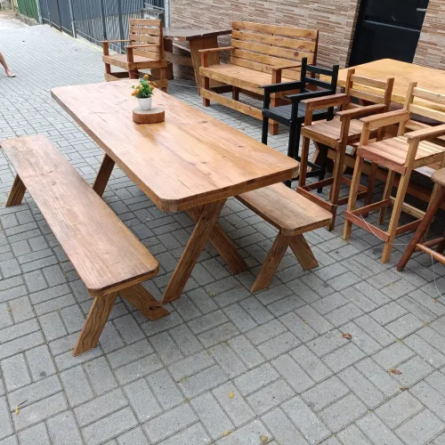Mesa nova rústico para área de churrasco