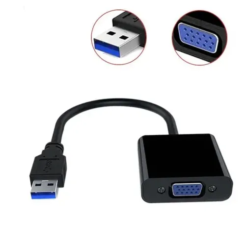 Cabo Adaptador Usb 3.0 2.0 P/ Vga Resolução Até 1920x1080