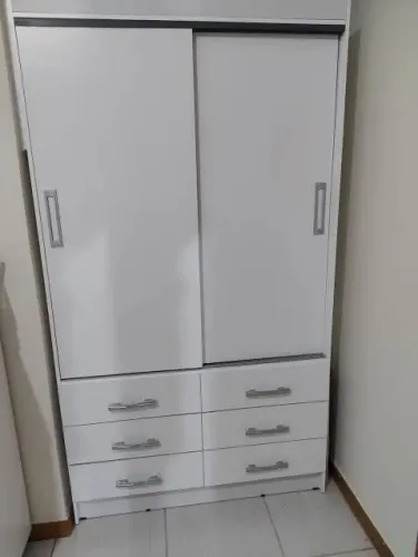 Guarda-roupa 2 portas 6 gavetas branco / ENTREGA HOJE MESMO - LIGUE AGORA