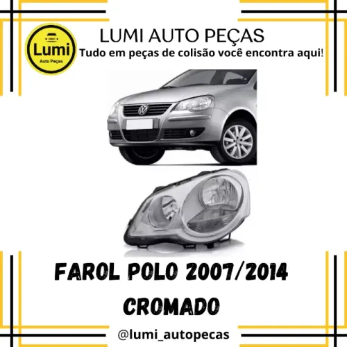 Farol Polo 2007/2014 Cromado - NOVO 