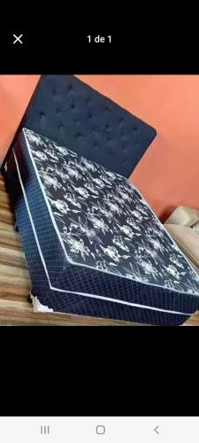 CAMA CASAL BOX CONJUGADA + CABECEIRA DE FABRICA 