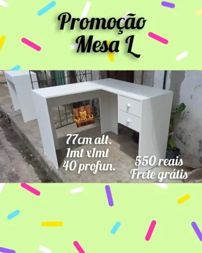 Mesa em L com gavetas - Promoção!