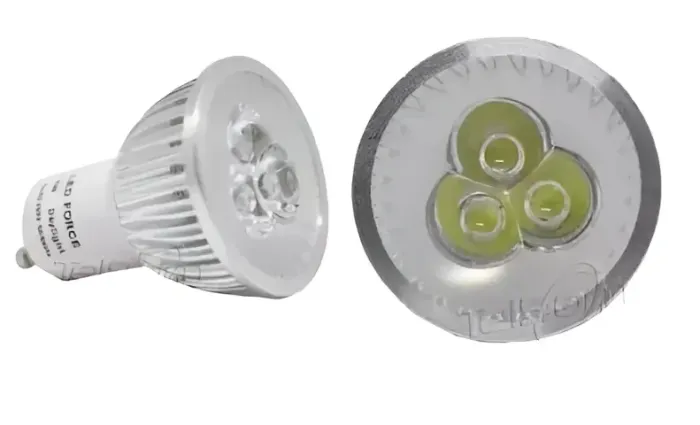 Kit 10 Lâmpadas Led Branco Frio 3w Em Alumínio Gu10 - Branco-frio com soquete 