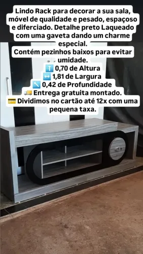 Entrega gratuita, lindo Rack p/ decorar a sua sala, móvel de qualidade e pesado, espaçoso.