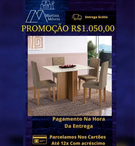 GRANDE PROMOÇÃO CONJUNTO DE MESA DE JANTAR ENTREGA GRÁTIS ACEITA CARTÃO