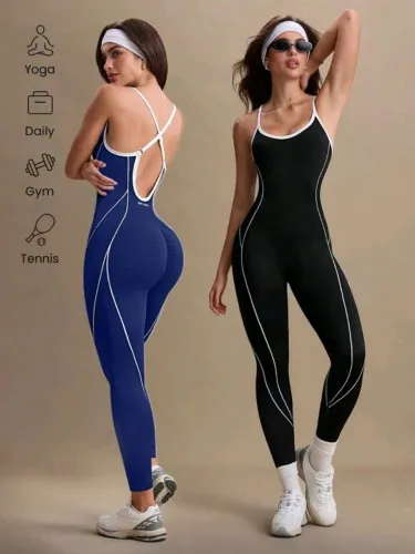 Macacão Longo fitness Poliamida 