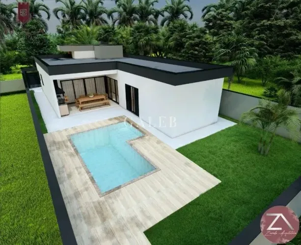 Casa com piscina, térrea e em loteamento com portaria