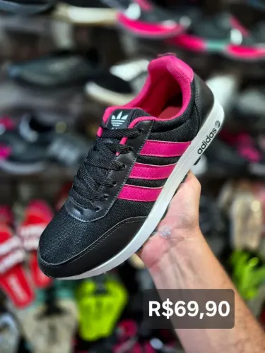 Tênis Adidas Feminino Preto e Rosa