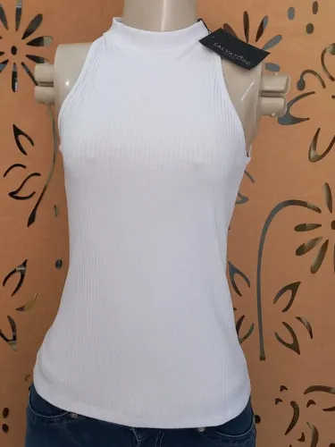 Camiseta Regatas Salvatore malha canelada