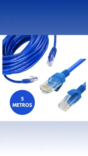 Cabo de Rede RJ45 Cat5e 5 Metros Azul